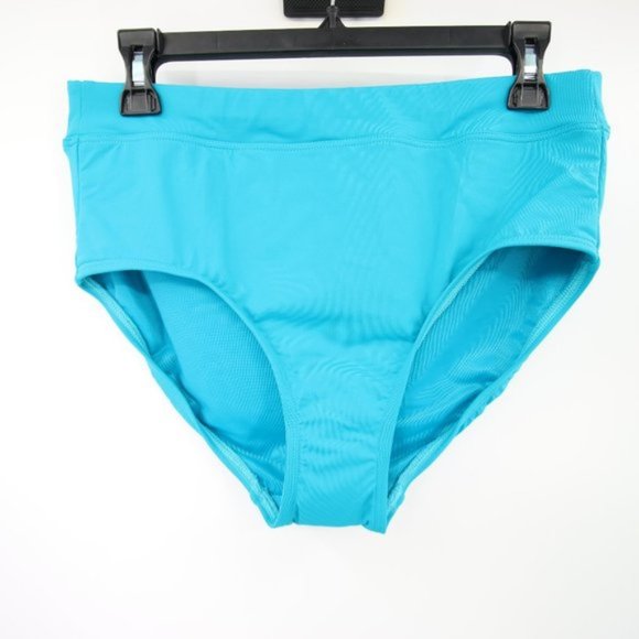 Lands End Turquoise Aqua Blue Swim Bikini Bottoms Size 8 NWOT - Picture 1 of 5